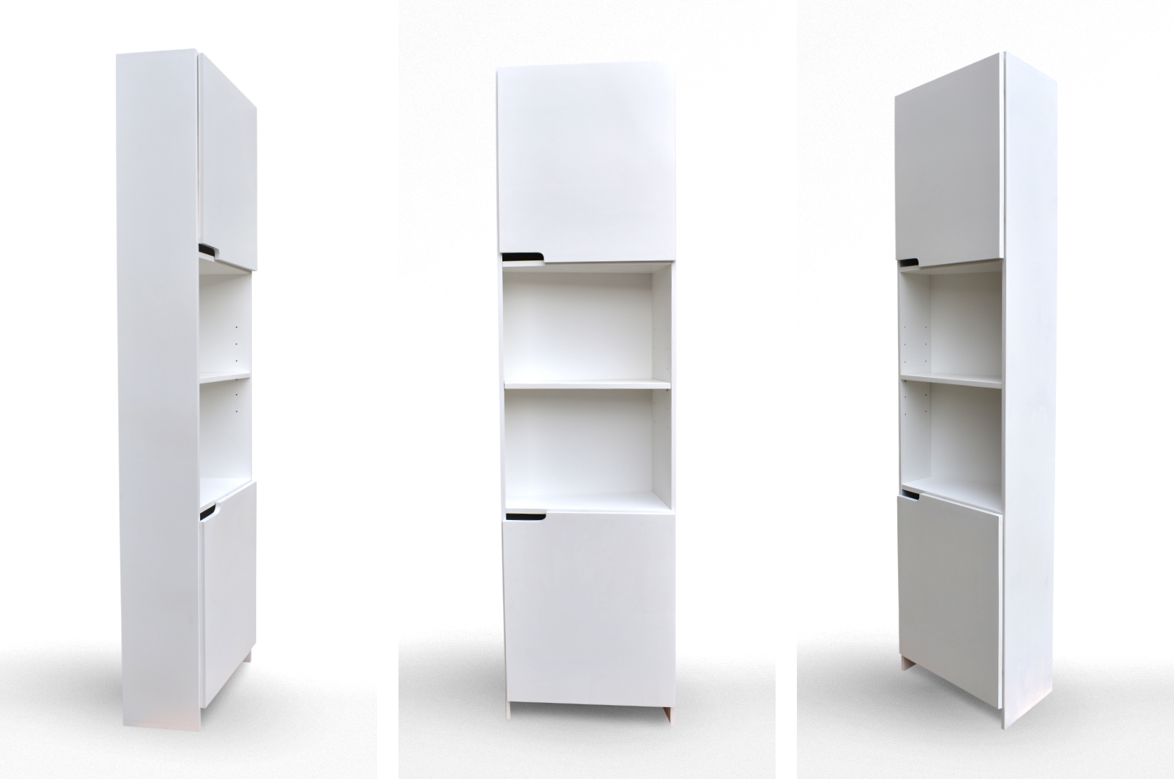 Mmh furniture small footprint cabinet in slipper satin white finish