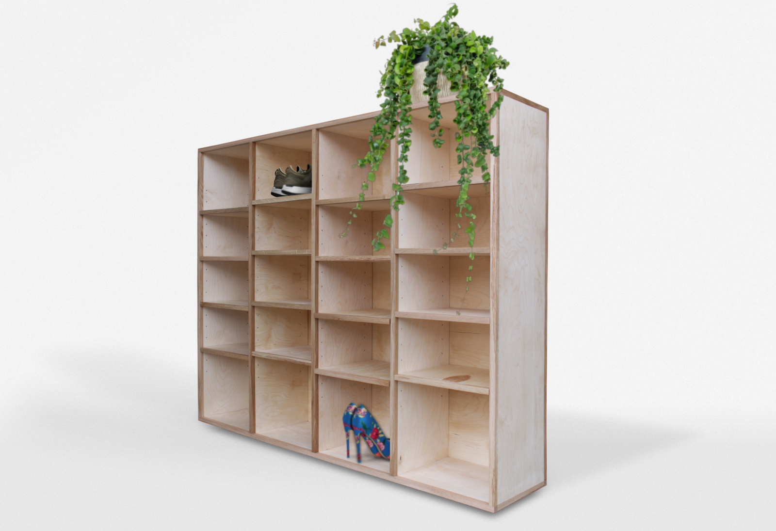 Mmh furniture oak and birch plywod shoe cabinet storage