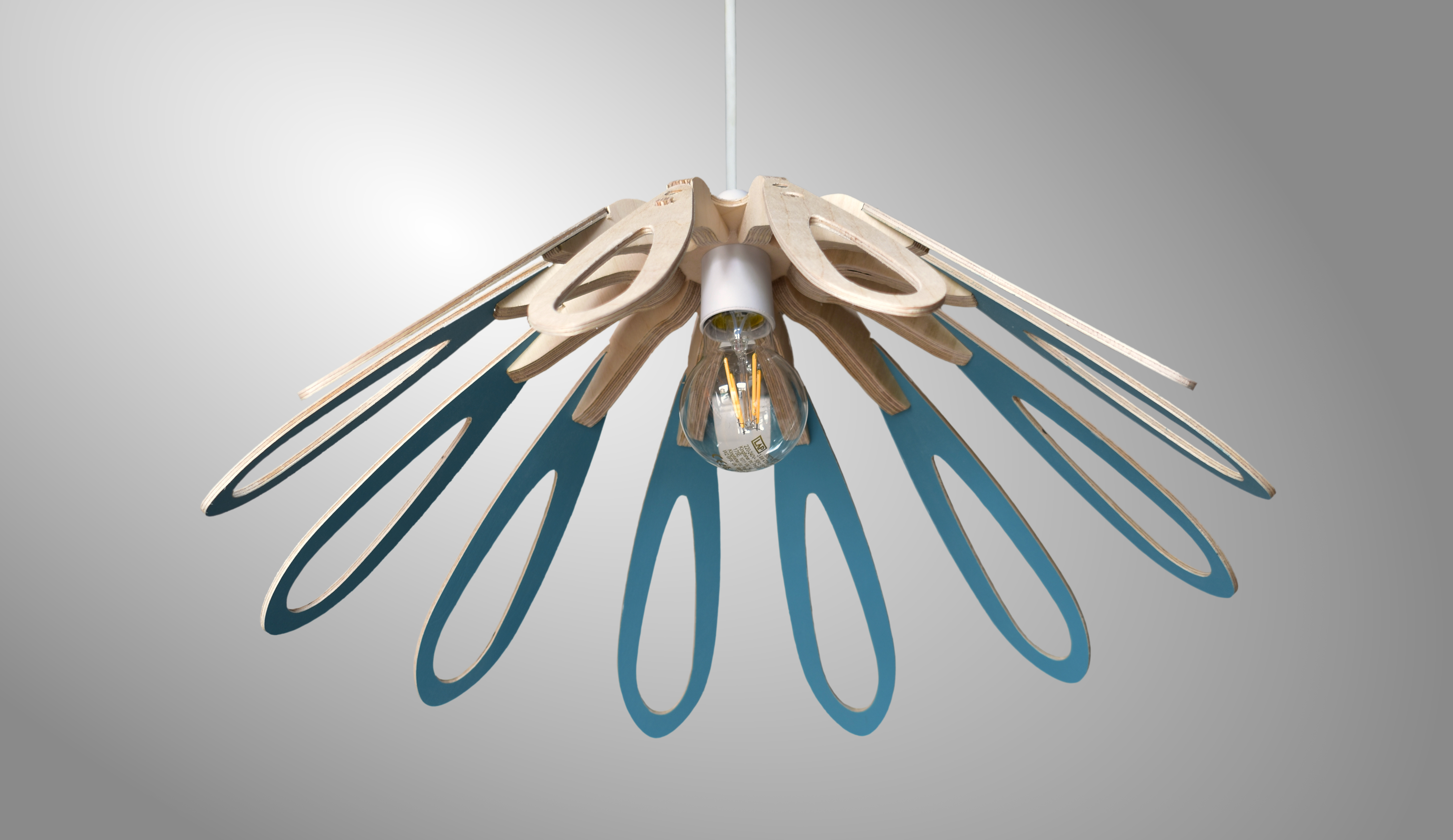 Coastel Blue Finish Birch Lightshade